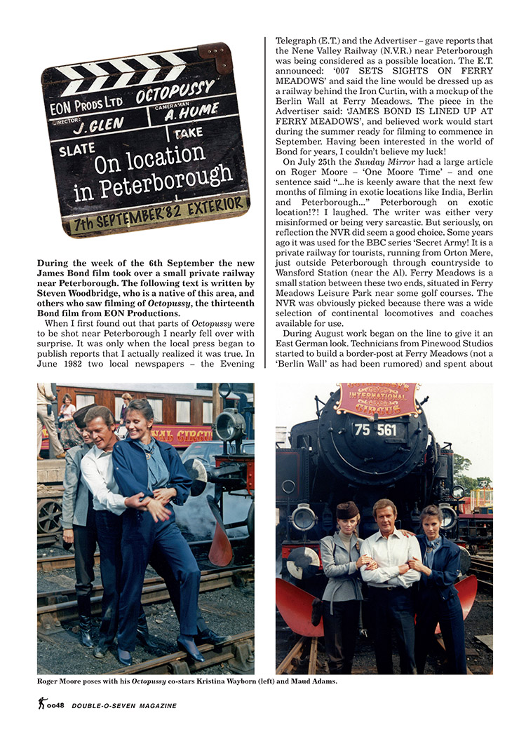 007 MAGAZINE 40th Anniversary Issue - Octopussy on Location in Peterborough