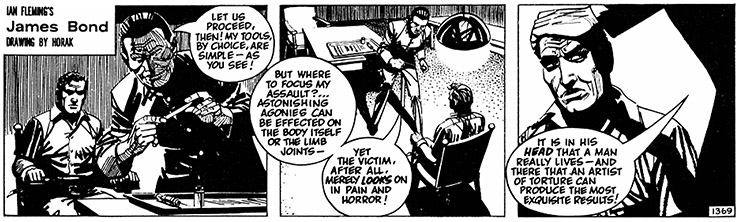 1970 Daily Express COLONEL SUN comic strip/Daniel Craig and Christoph Waltz in Spectre (2015)