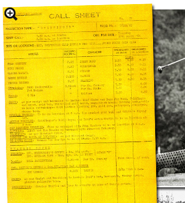Goldfinger Call Sheet [CLICK TO ENLARGE]