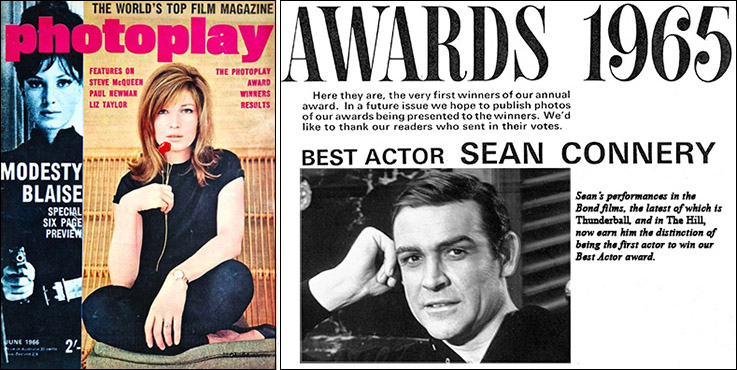 PHOTOPLAY Best actor Award 1965 Sean Connery