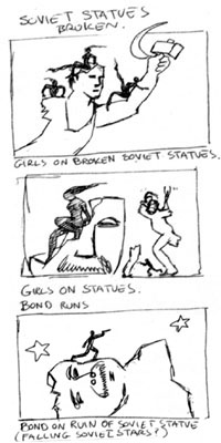 Concept sketches from the GoldenEye title sequence