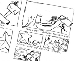 Concept Sketches & Storyboards for the GoldenEye title sequence