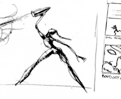 Concept Sketches & Storyboards for the GoldenEye title sequence