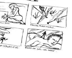 Concept Sketches & Storyboards for the GoldenEye title sequence