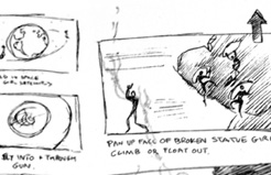 Unused concept storyboards from GoldenEye 1995