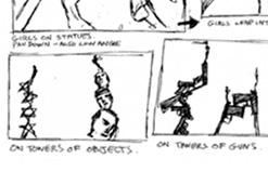 Unused concept storyboards from GoldenEye 1995