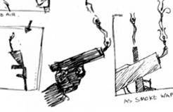 Unused concept storyboards from GoldenEye 1995