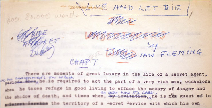 LIVE AND LET DIE manuscript