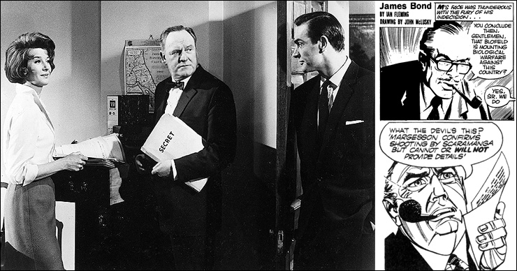Moneypenny (Lois Maxwell), M (Bernard Lee) and 007 (Sean Connery) in From Russia With Love (1963)