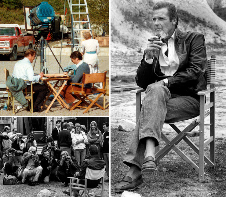 Roger Moore on set