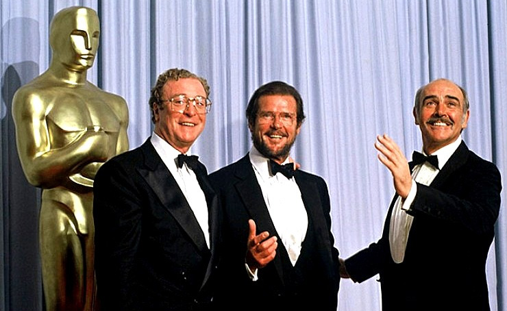 Michael Caine, Roger Moore and Sean Connery