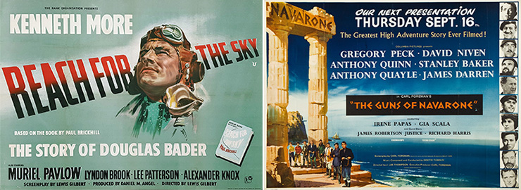 Reach Fro The Sky (1956) / The Guns of Navarone (1961) Quad-crown posters