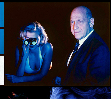 Main title designer Maurice Binder filming the teaser trailer
