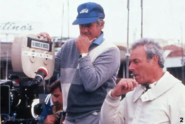 Alan Hume and John Glen on location in San Francisco