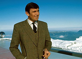 George Lazenby between takes at Piz Gloria