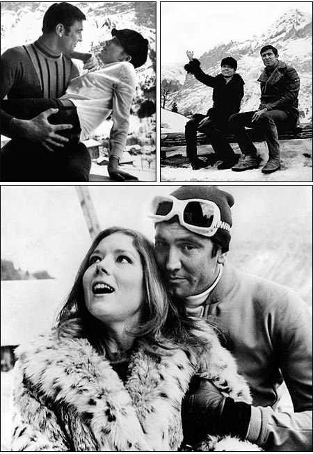 Diana Rigg & George Lazenby pose for photographs