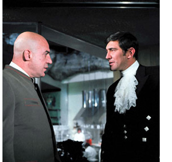 Blofeld (Telly Savalas) meets James Bond (George Lazenby)