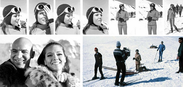 Telly Savalas and Diana Rigg enjoy the Swiss atmosphere!