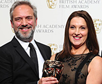 Skyfall director Sam Mendes with co-producer Barbara Broccoli