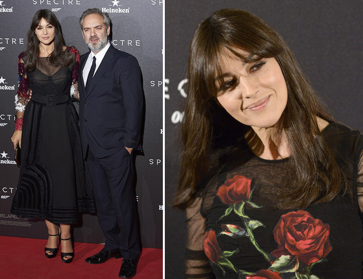 SPECTRE Director Sam Mendes and Monica Belluci at the Madrid premiere