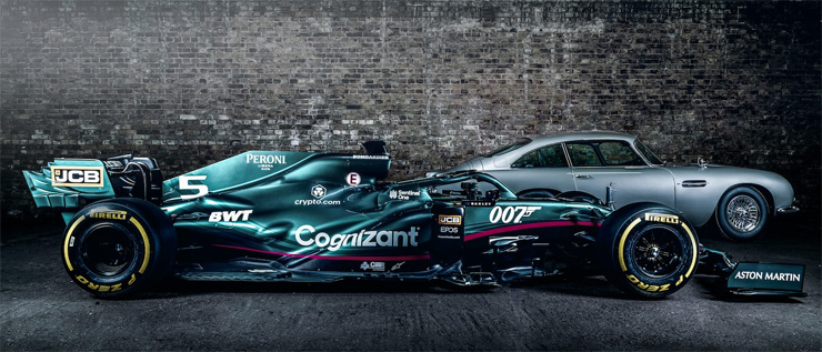 Aston Martin Cognizant Formula One Team celebrates No Time To Die branding