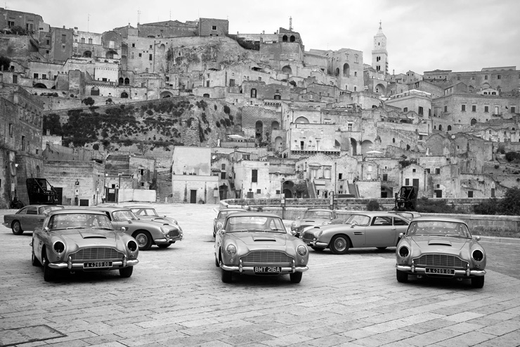 Ten Aston Martin DB5s, Matera, Italy. No Time To Die (2021)