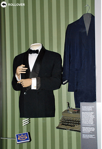 Ian Fleming's smoking jacket and Morlands Cigarette box