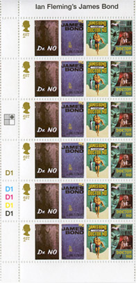 James Bond Stamps DR. NO uncut sheet