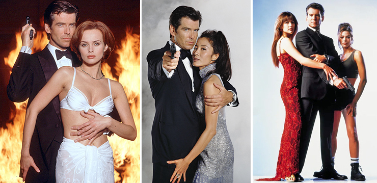 GoldenEye (1995), Tomorrow Never Dies (1997) and The World Is Not Enough (1999) Pierce Brosnan as James Bond 007