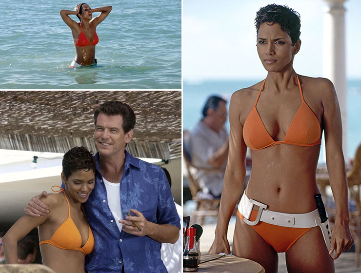 In Fie Another Day (2002) Halle Berry emerges from the sea in homage to Ursula Anress in Dr. No (1962)