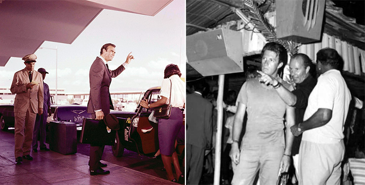 1st day of shooting Palisadoes Airport Dr. No (1962) | Terence Young and Chris Blackwell at Morgan's Harbour Hotel