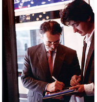 Michael G. Wilson signs autographs at the press screening of Licence To Kill 1989