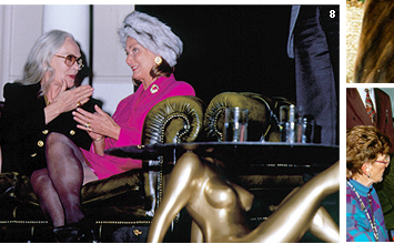 Shirley Eaton and Tania Mallet chat after their interview