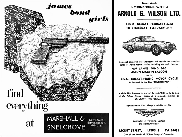 Thunderball regional premiere brochure tie-in/Aston Martin advert Leeds