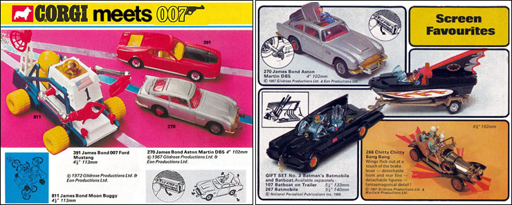 Corgi 1972/1973 catalogues Aston Martin DB5