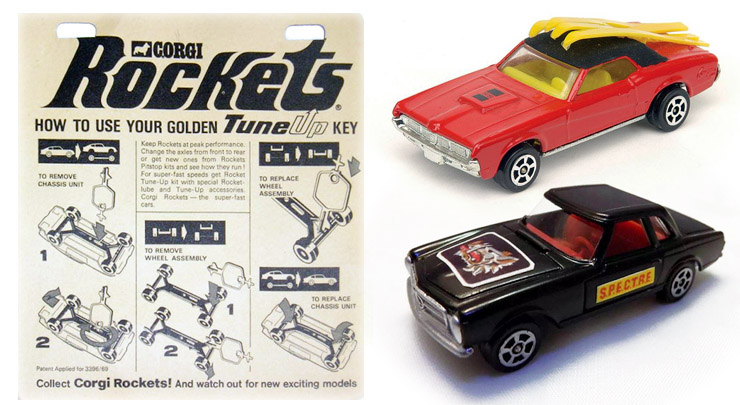 Corgi Rockets D924 Mercury Cougar & Corgi Rockets D928 S.P.E.C.T.R.E. Mercedes