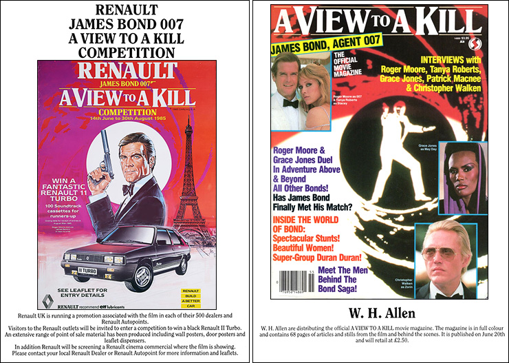A View To A Kill (1985) Renault poster/sounvenir brochure