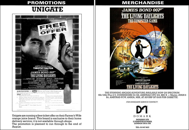 The Living Daylights (1987) Unigate promotion/Domark computer game
