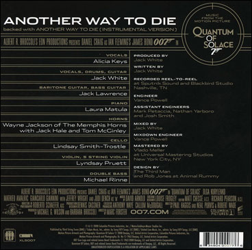 Another Way To Die 45rpm single back cover