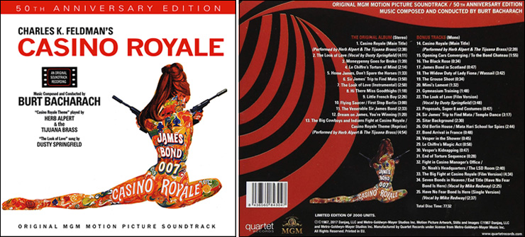 Quartet Records Casino Royale 2017 50th anniversary CD