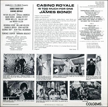 Casino Royale Original Soundtrack Album rear sleeve