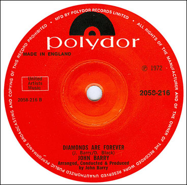 Diamonds Are Forever 45rpm single