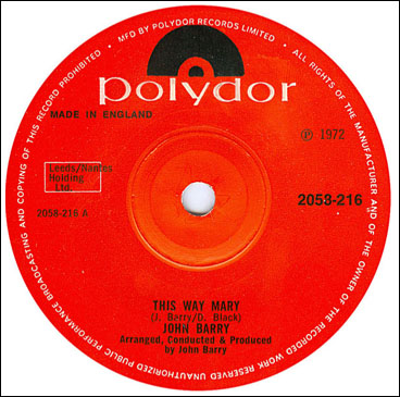 ‘This Way Mary’ 45rpm single