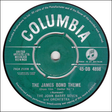 ‘The James Bond Theme’ 45rpm single