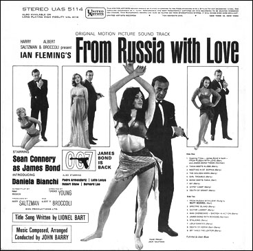 From Russia With Love Sound Track USA rear sleeve