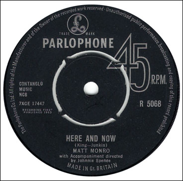 Here And Now Matt Monro 45rpm single