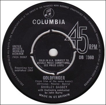 ‘Goldfinger’ 45rpm single