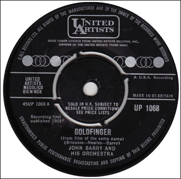 ‘Goldfinger’ John Barry 45rpm single