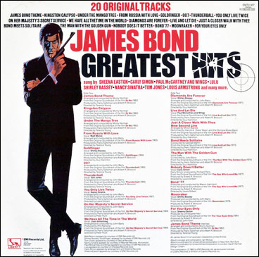 JAMES BOND GREATEST HITS album compilation rear sleeve