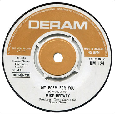  ‘My Poem For You’ Mike Redway 45rpm single